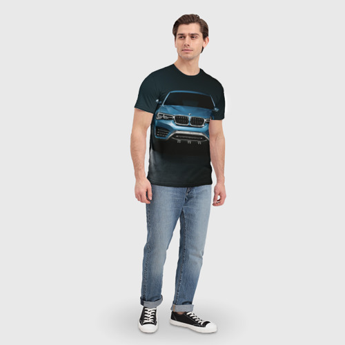 Мужская футболка 3D с принтом BMW X4 Concept, вид сбоку #3