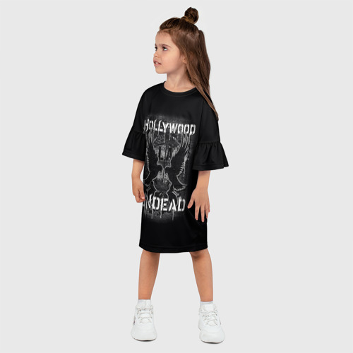 Детское платье 3D с принтом Hollywood Undead, фото на моделе #1
