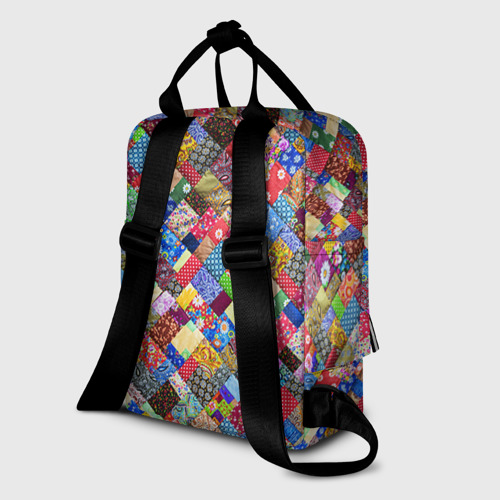 Женский рюкзак 3D с принтом Лоскутное шитьё, вид сзади #1