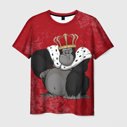 Мужская футболка 3D с принтом Обезьяна король, вид спереди #2