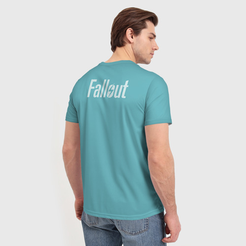 Мужская футболка 3D с принтом Новогодний Fallout, вид сзади #2
