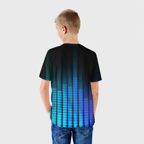 Детская футболка 3D с принтом Эквалайзер, вид сзади #2