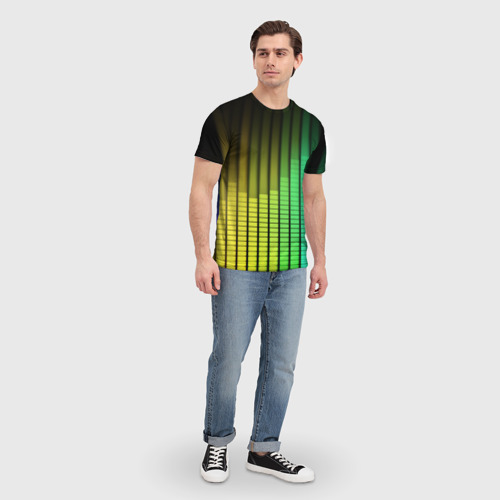 Мужская футболка 3D с принтом Эквалайзер, вид сбоку #3
