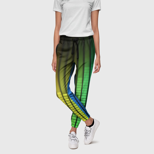 Женские брюки 3D с принтом Эквалайзер, фото на моделе #1