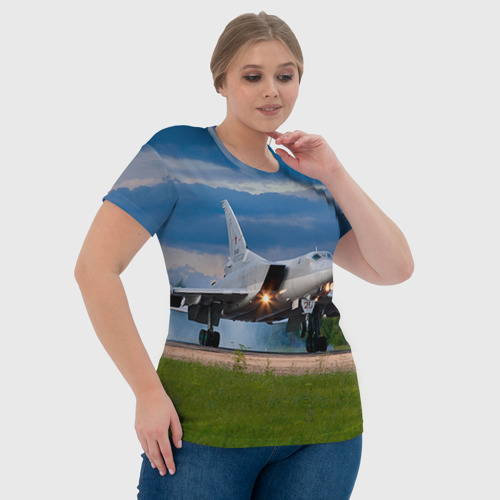 Женская футболка 3D с принтом Самолёт, фото #4