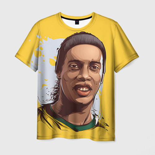 Мужская футболка 3D с принтом Ronaldinho, вид спереди #2
