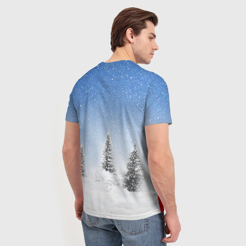 Мужская футболка 3D с принтом Санта Гомер, вид сзади #2