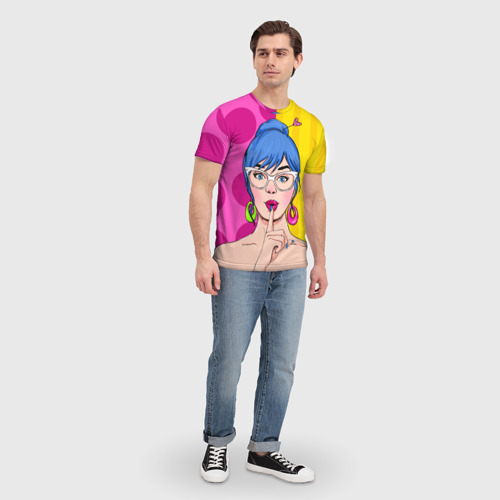 Мужская 3D футболка с принтом POP ART, вид сбоку #3