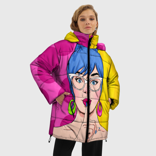 Женская зимняя куртка 3D с принтом POP ART, фото на моделе #1