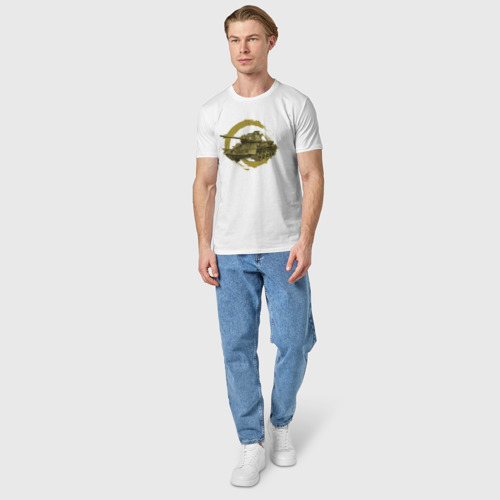 Мужская футболка хлопок с принтом Танк Т-34, вид сбоку #3