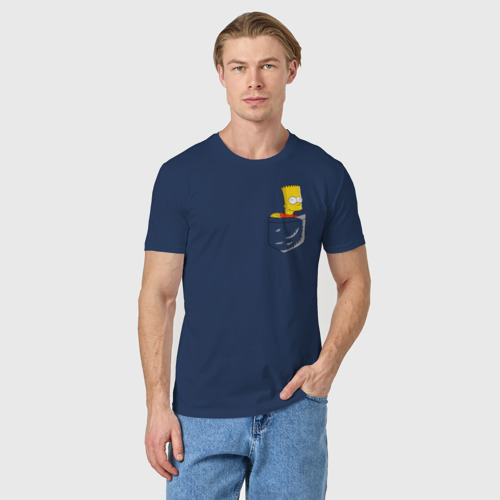 Мужская футболка хлопок с принтом Карманный Барт, фото на моделе #1