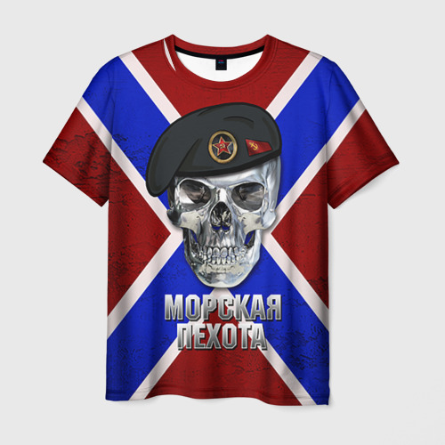 Мужская 3D футболка с принтом Морская пехота, вид спереди #2