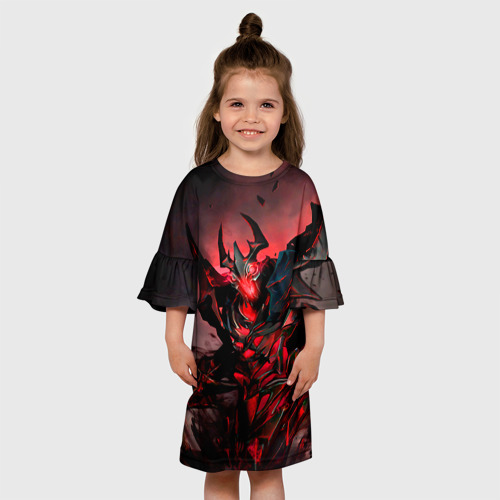 Детское платье 3D с принтом Shadow Fiend, вид сбоку #3