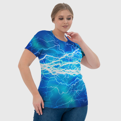 Женская футболка 3D с принтом Молния, фото #4