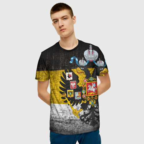 Мужская 3D футболка с принтом Имперский флаг, фото на моделе #1