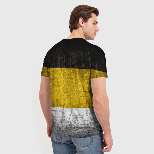 Мужская 3D футболка с принтом Имперский флаг, вид сзади #2