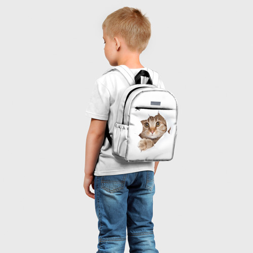 Детский рюкзак 3D с принтом Котик, фото на моделе #1