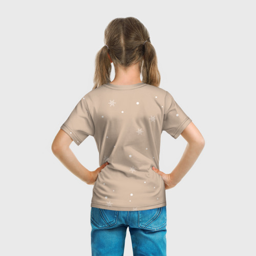 Детская футболка 3D с принтом Пингвин с шариком, вид сзади #2