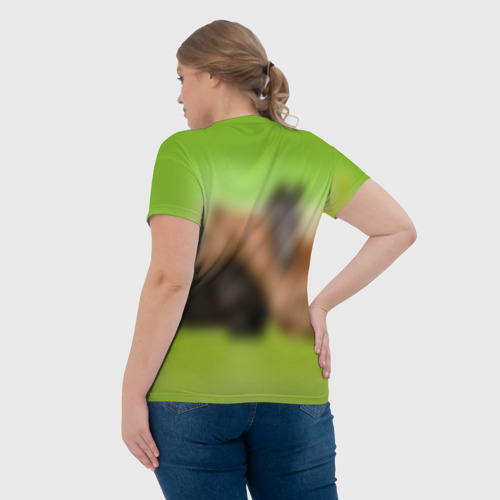 Женская футболка 3D с принтом Лошади 2, вид сзади #2