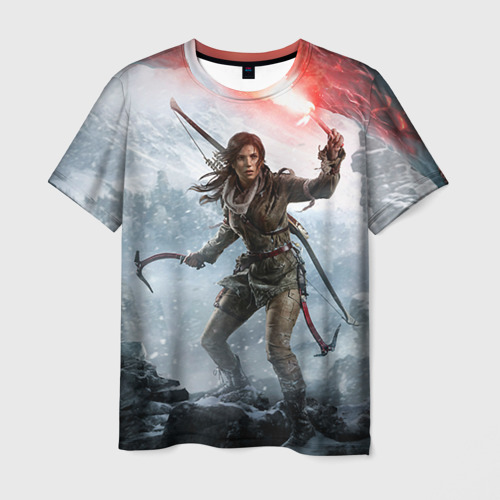 Мужская футболка 3D с принтом Rise of the Tomb Raider, вид спереди #2