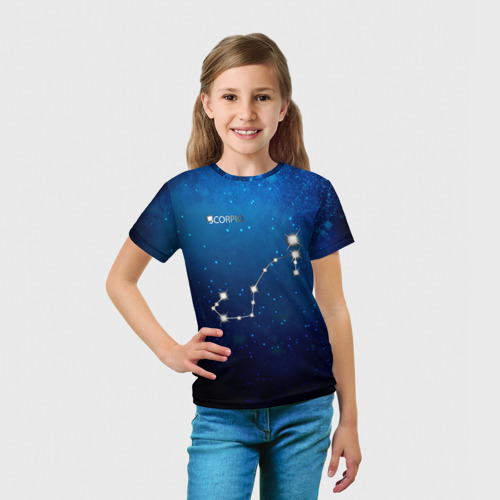 Детская футболка 3D с принтом Скорпион, вид сбоку #3