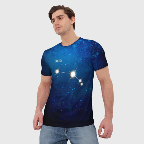 Мужская футболка 3D с принтом Овен, фото на моделе #1
