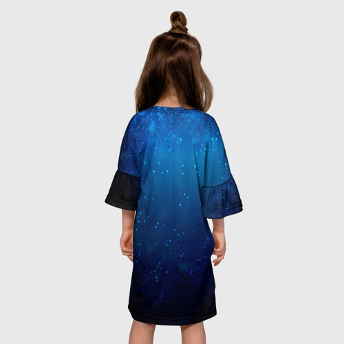 Детское платье 3D с принтом Телец, вид сзади #2