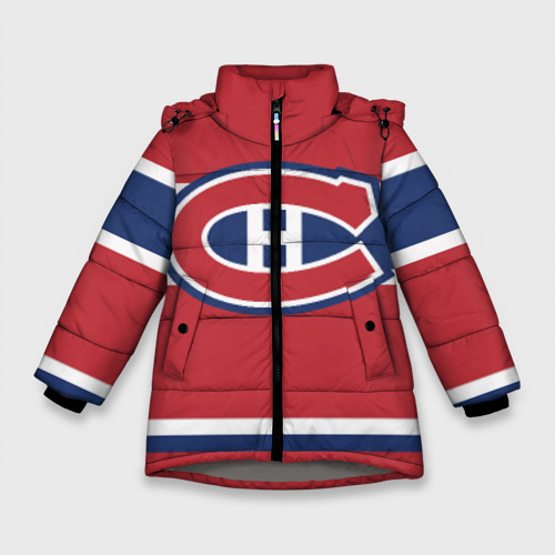 Зимняя куртка для девочек 3D с принтом Montreal Canadiens, вид спереди #2