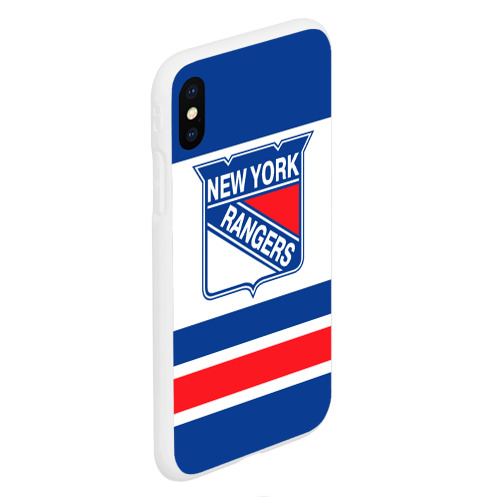 Чехол для iPhone XS Max матовый с принтом New York Rangers, вид сбоку #3