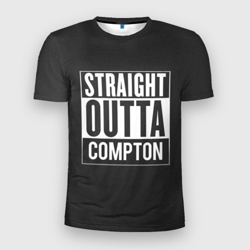 Мужская футболка 3D Slim с принтом Straight Outta Compton, вид спереди #2