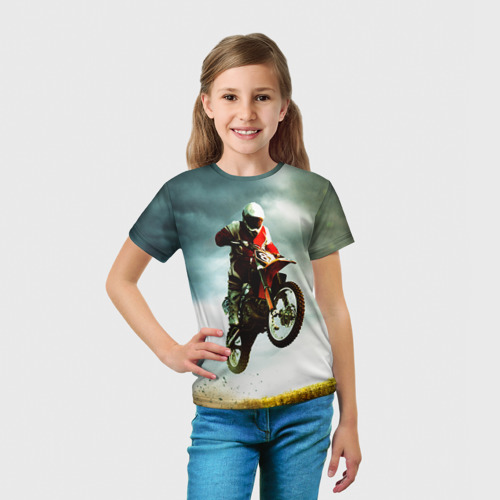 Детская футболка 3D с принтом Эндуро, вид сбоку #3