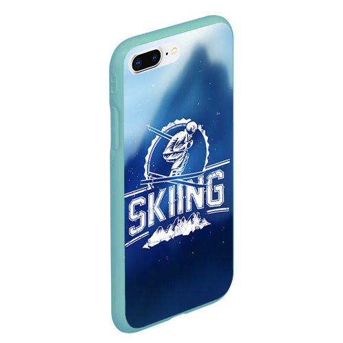Чехол для iPhone 7Plus/8 Plus матовый с принтом Лыжный спорт, вид сбоку #3