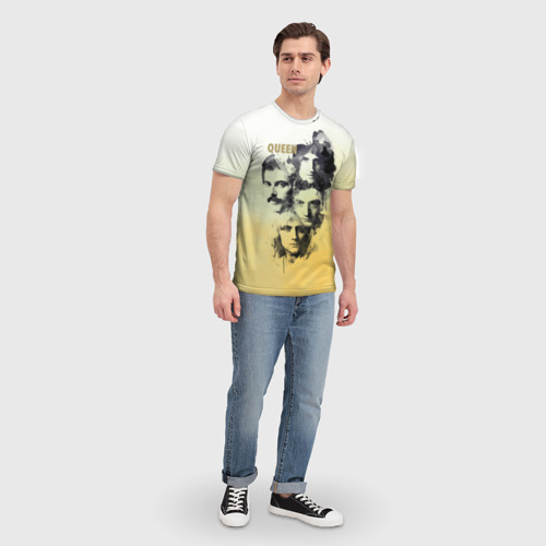 Мужская 3D футболка с принтом Queen группа, вид сбоку #3
