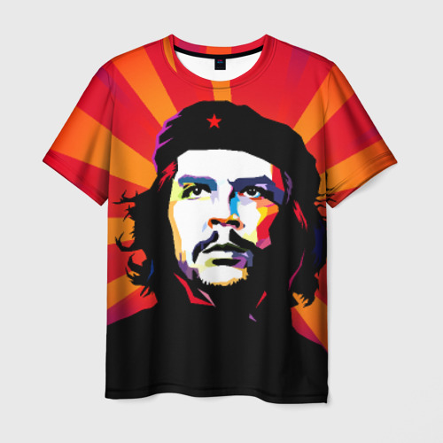 Мужская 3D футболка с принтом Че Гевара, вид спереди #2