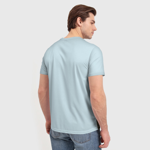 Мужская футболка 3D с принтом Танк и символика РФ, вид сзади #2