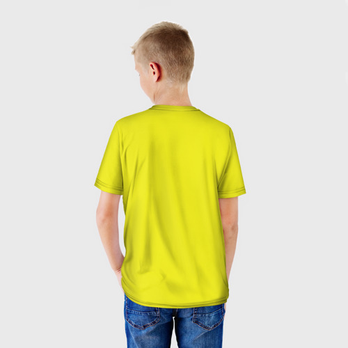 Детская футболка 3D с принтом Смайл, вид сзади #2
