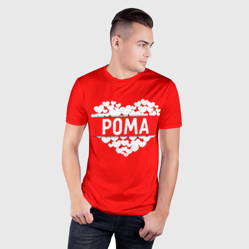 Мужская футболка 3D Slim с принтом Рома, фото на моделе #1