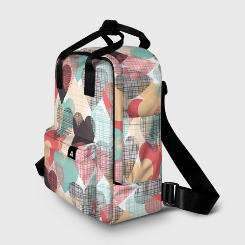 Женский рюкзак 3D с принтом Сердечки, фото на моделе #1