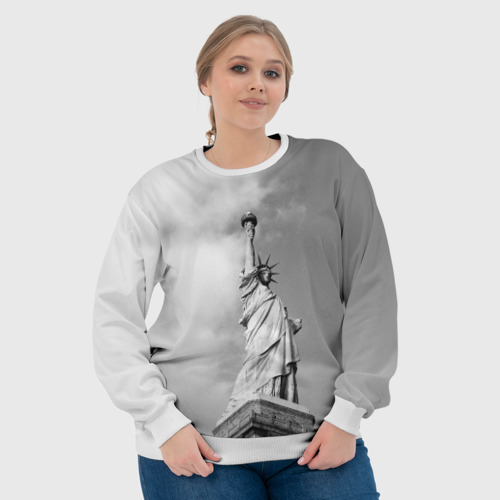 Женский свитшот 3D с принтом Статуя Свободы, фото #4