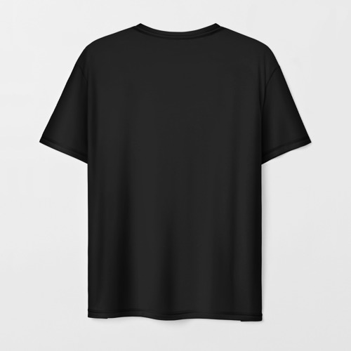 Мужская футболка 3D с принтом Черный кот в темноте, вид сзади #1