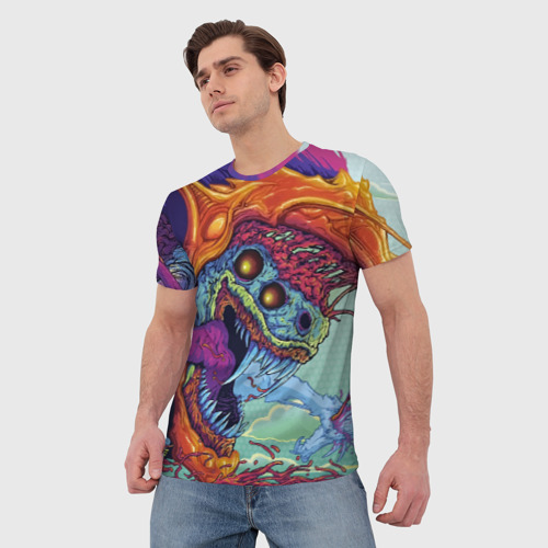 Мужская футболка 3D с принтом Hyper beast, фото на моделе #1
