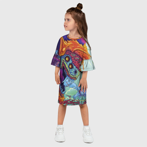 Детское платье 3D с принтом Hyper beast, фото на моделе #1