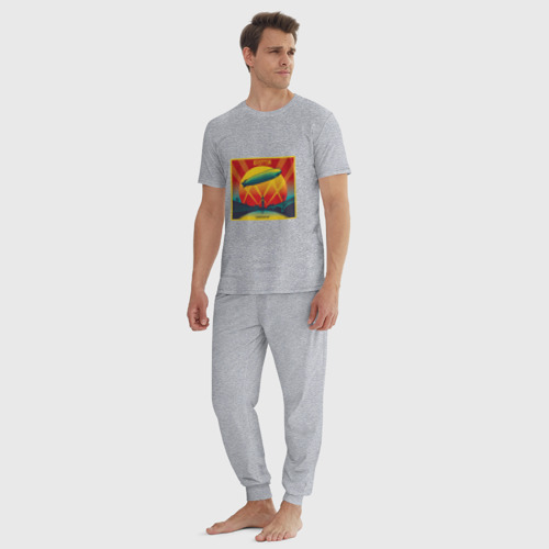 Мужская пижама хлопок с принтом Led Zeppelin, вид сбоку #3
