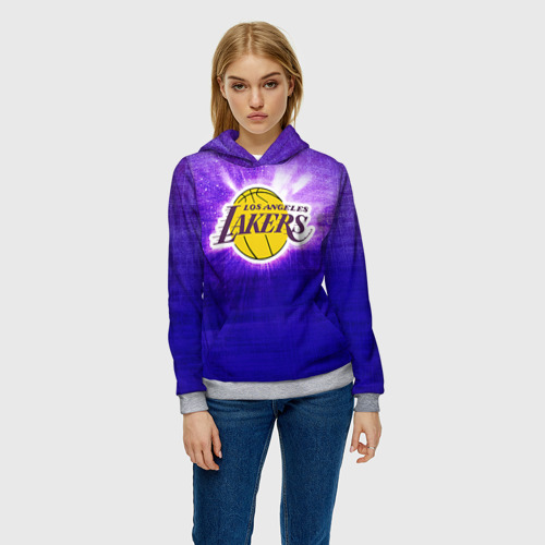 Женская толстовка 3D с принтом Los Angeles Lakers, фото на моделе #1