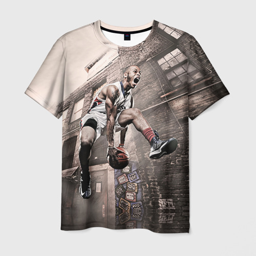 Мужская футболка 3D с принтом Баскетбол город, вид спереди #2