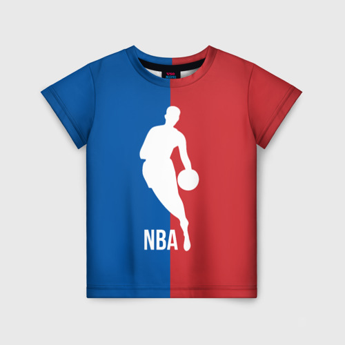 Детская футболка 3D с принтом Эмблема NBA, вид спереди #2