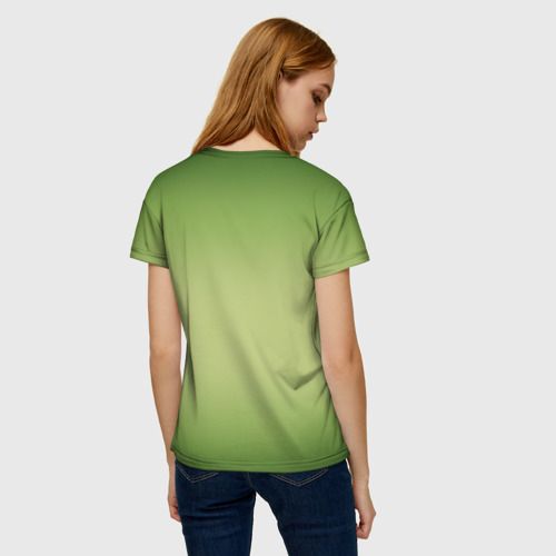 Женская 3D футболка с принтом Кот, вид сзади #2
