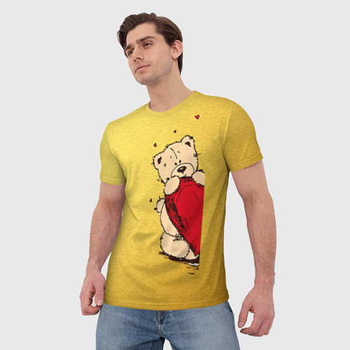 Мужская футболка 3D с принтом Медведи б, фото на моделе #1