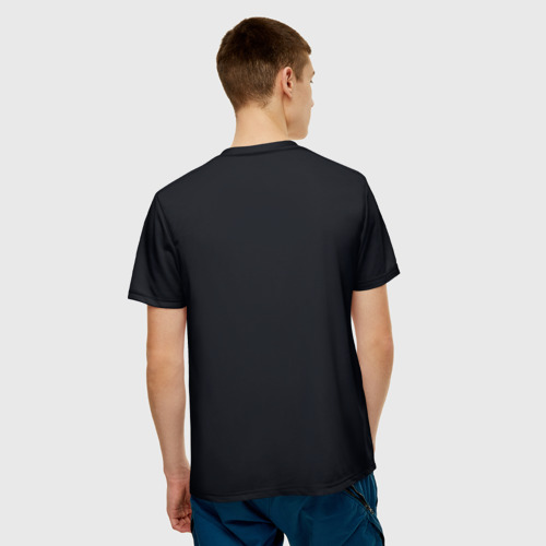 Мужская 3D футболка с принтом Доберман, вид сзади #2