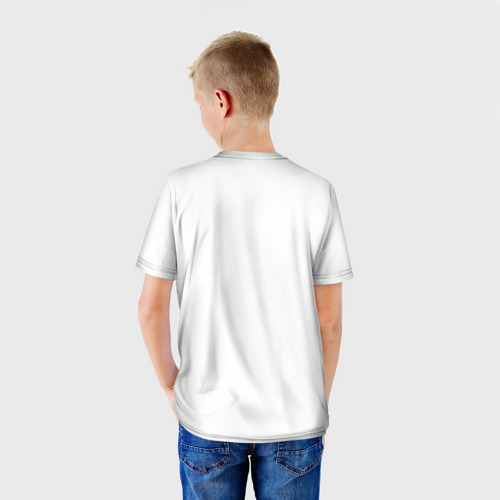 Детская 3D футболка с принтом Йоркширский терьер, вид сзади #2